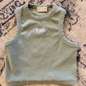 Kith Girls Ribbed Embroidered Tank Top Sage l